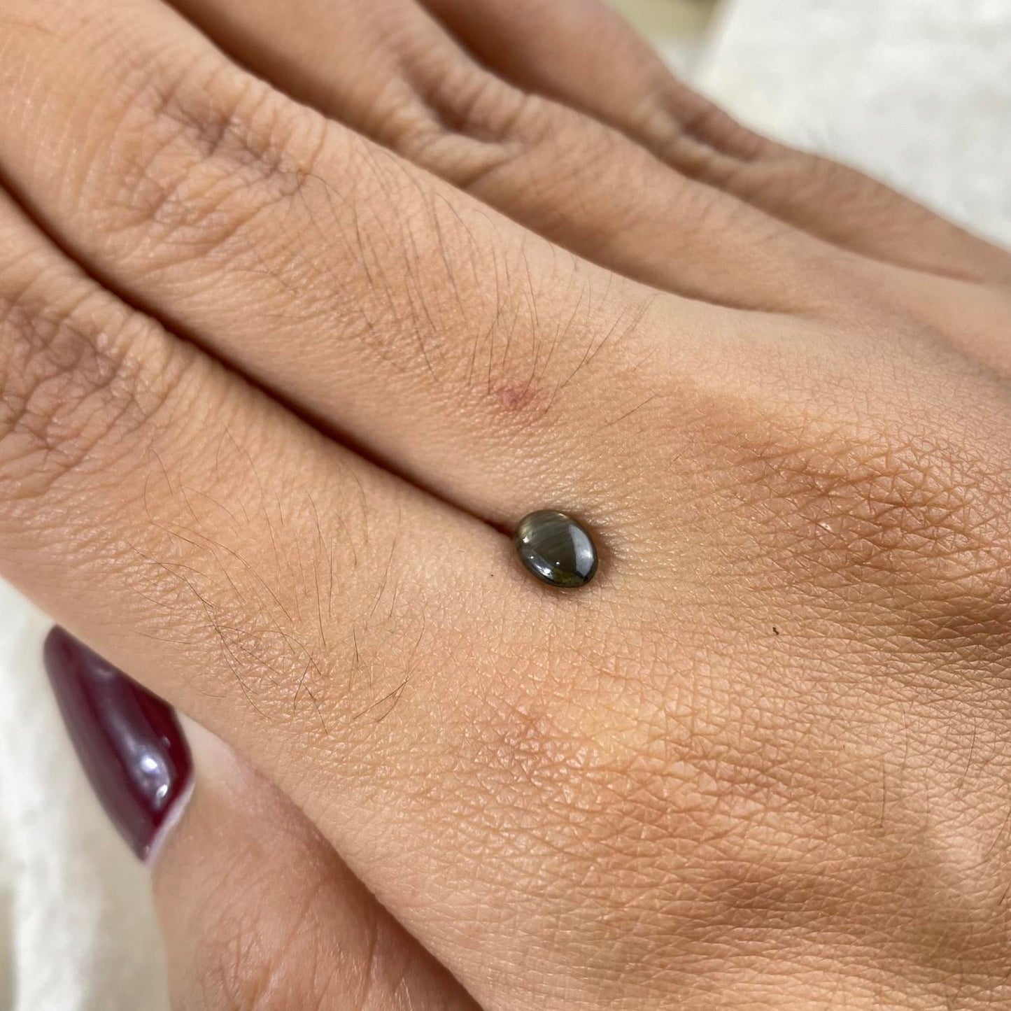 Black Sapphire Oval Cabochon 6x4mm