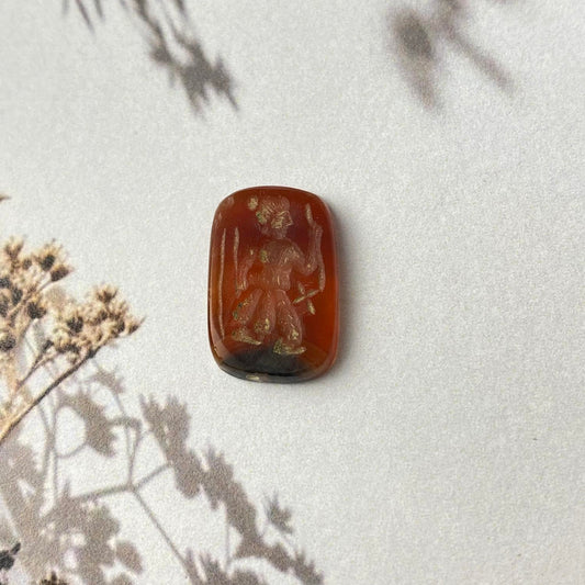 Standing Gilgamesh Carnelian Intaglio 20 x 13mm