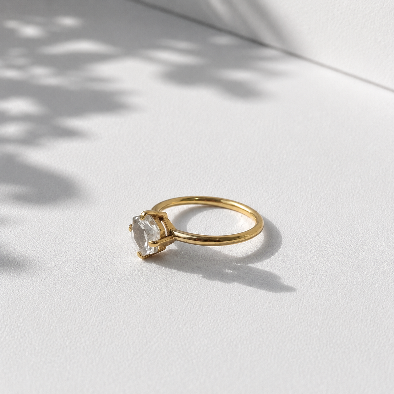 Hexagon Quartz Ring