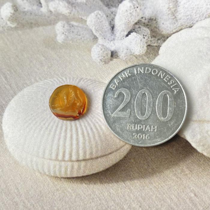 Anzu Carnelian Intaglio Round 11mm