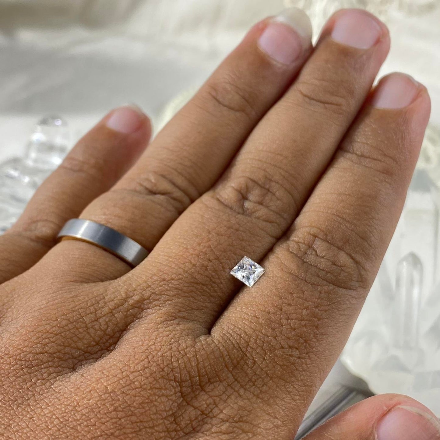 Moissanite Princess Cut 0,5 ct 4,5 x 4,5 mm