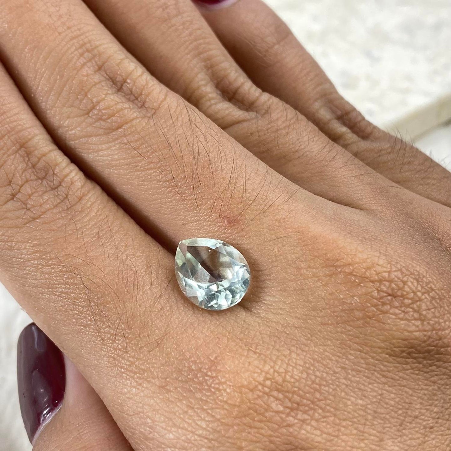 Green Prasiolite Pear 11x8 mm