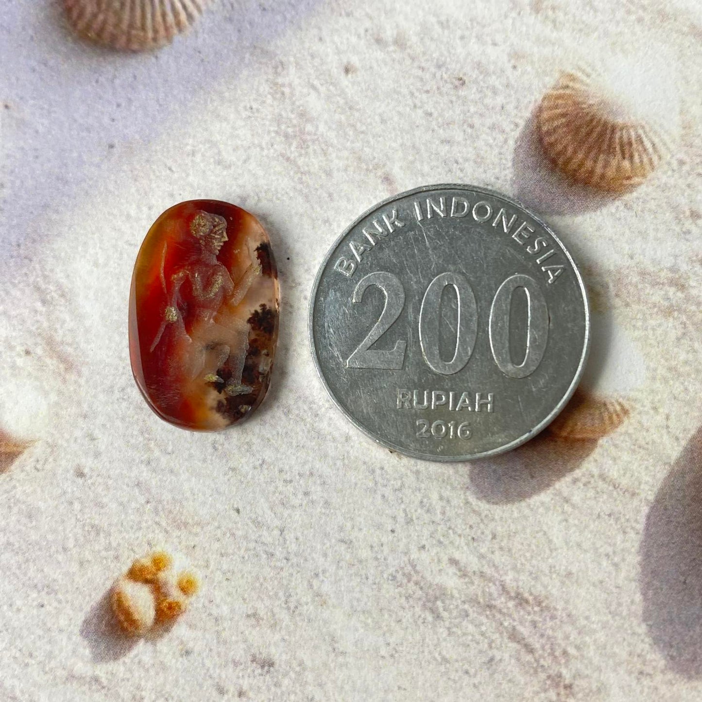 Sumerian Standing Enkidu Carnelian Intaglio 20x 13 mm