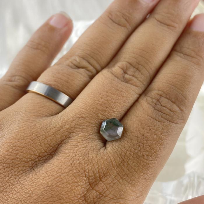 Moss Agate Hexagon 6x6x2,5mm