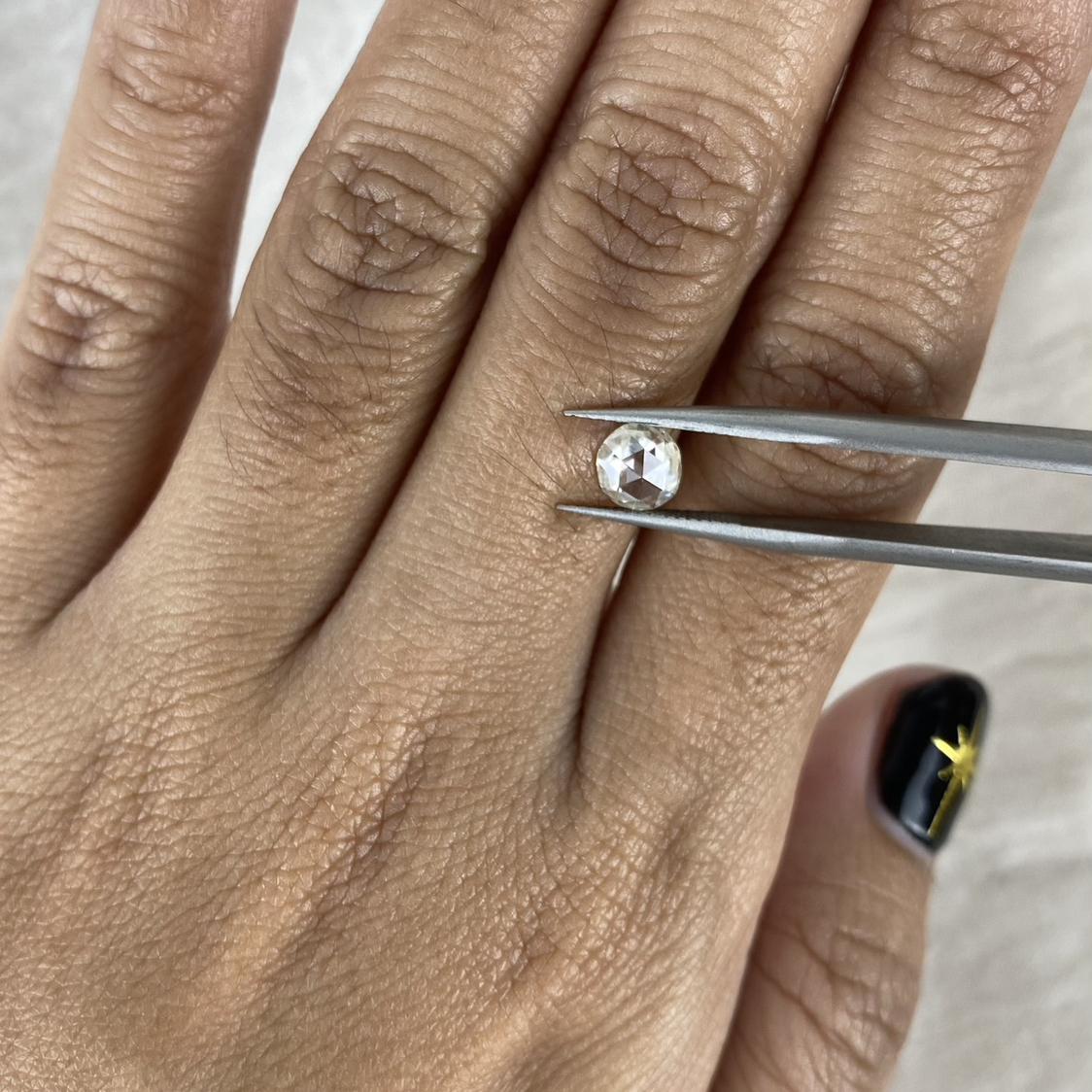 Natural Champagne Diamond Round Rose Cut 0,5ct 5mm