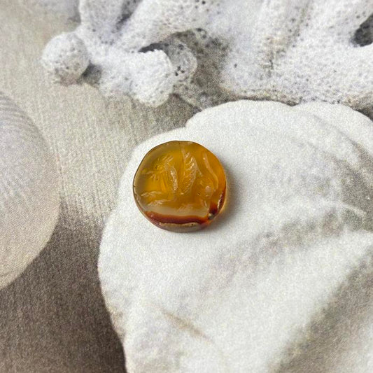Anzu Carnelian Intaglio Round 11mm