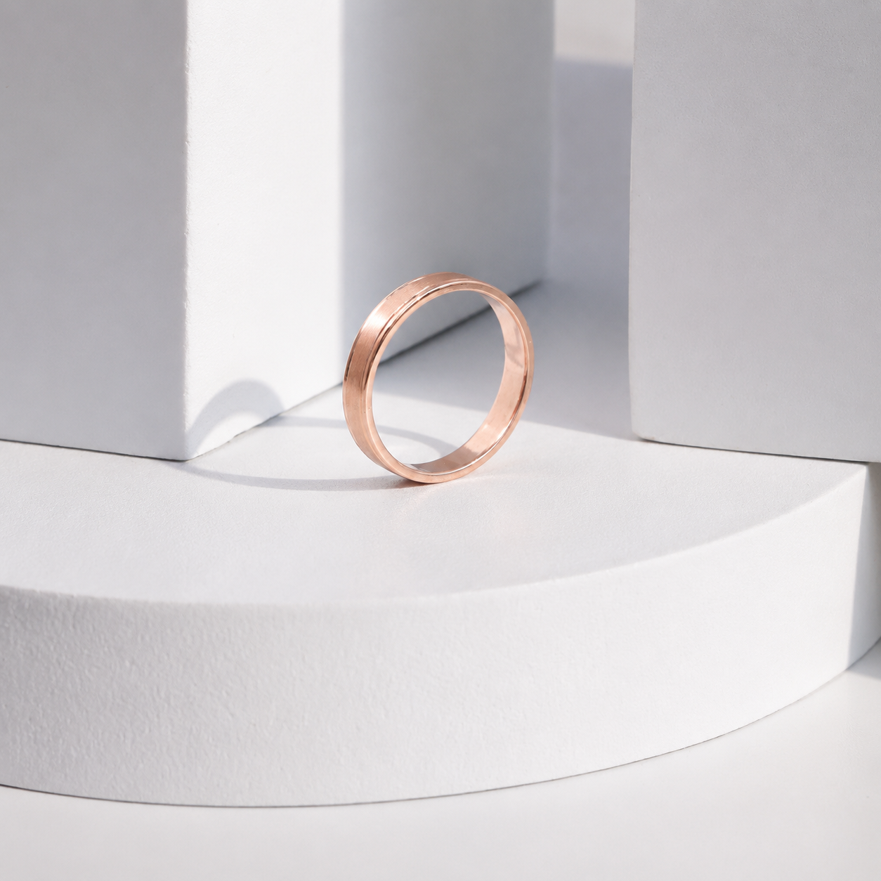 Step Edge Ring Rosegold