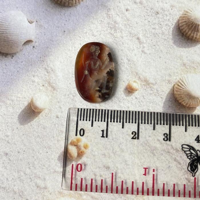 Sumerian Standing Enkidu Carnelian Intaglio 20x 13 mm