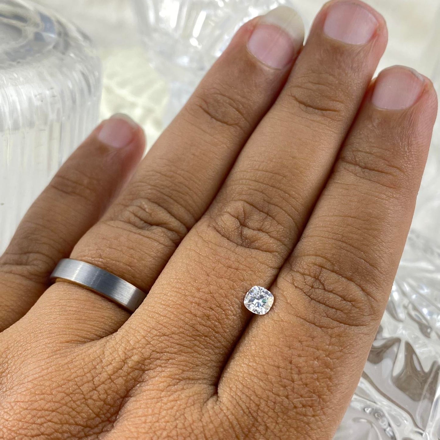 Moissanite Cushion 0,5 ct 4,5 x 4,5 mm