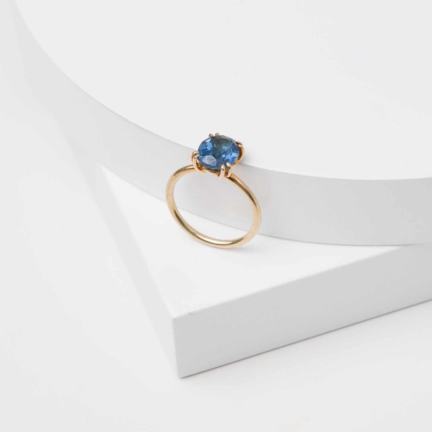 London Blue Topaz Double Prong Ring
