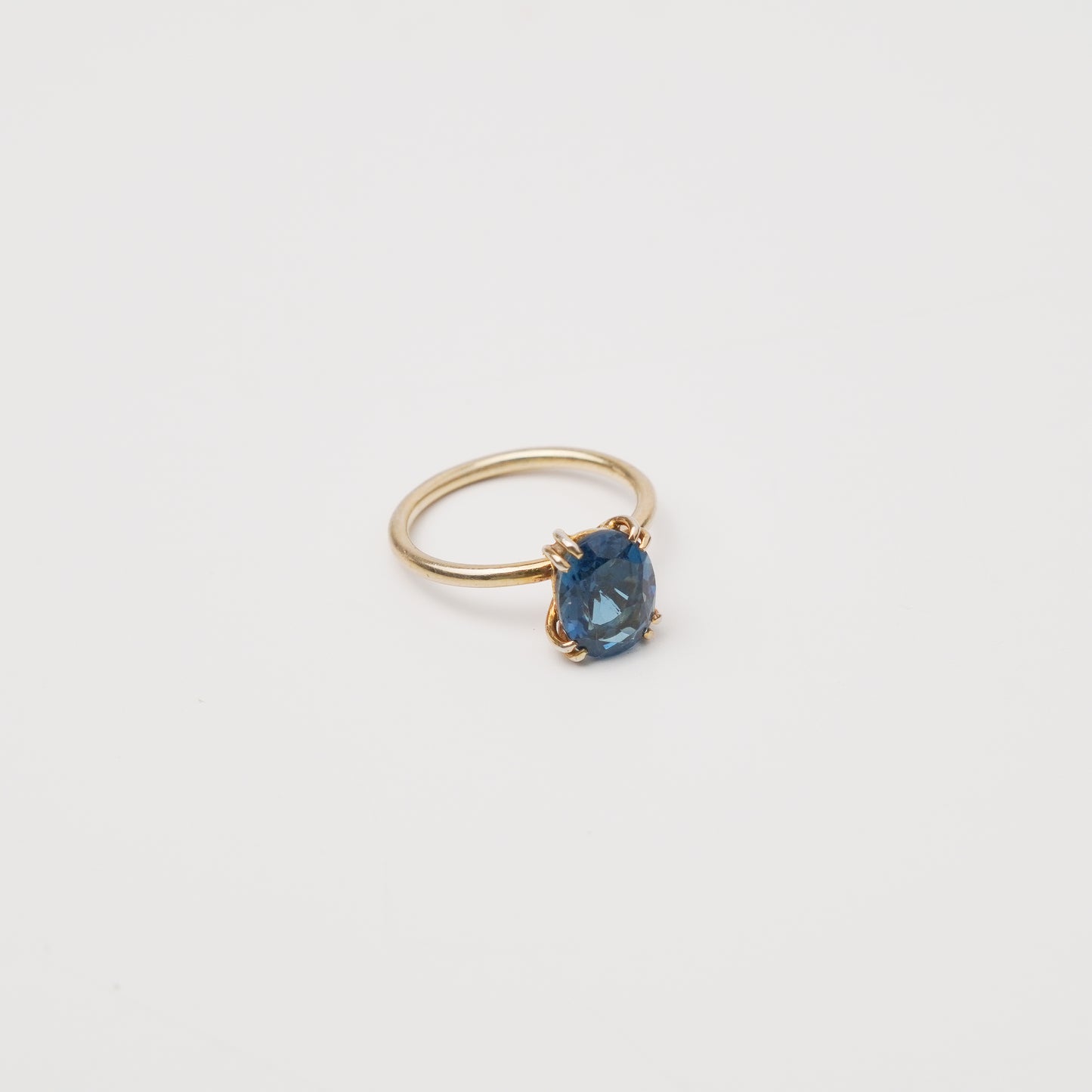 London Blue Topaz Double Prong Ring