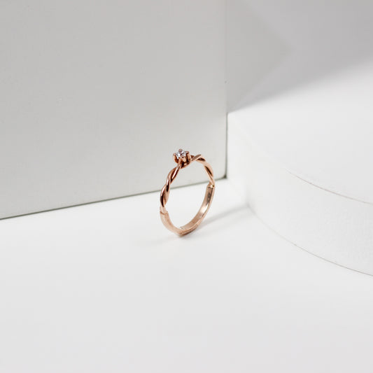 Silang Ring Rosegold Glossy