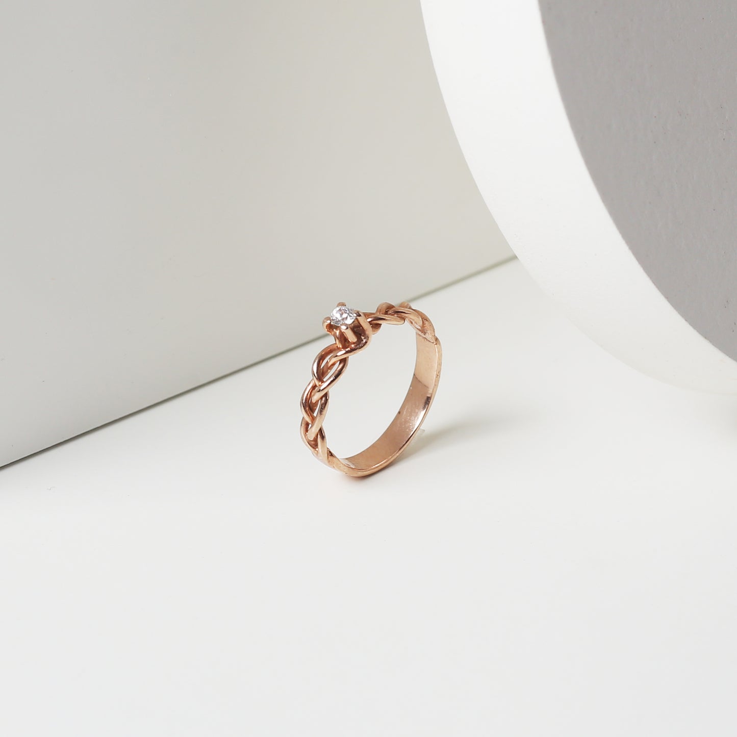 Braided Ring Rosegold Glossy