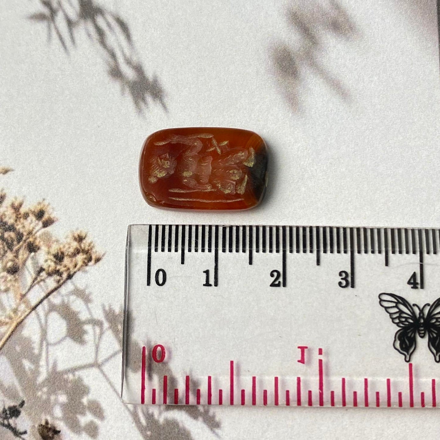 Standing Gilgamesh Carnelian Intaglio 20 x 13mm