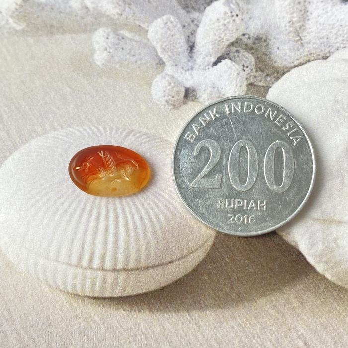 Anzu Carnelian Intaglio Oval 14 x 9,5mm
