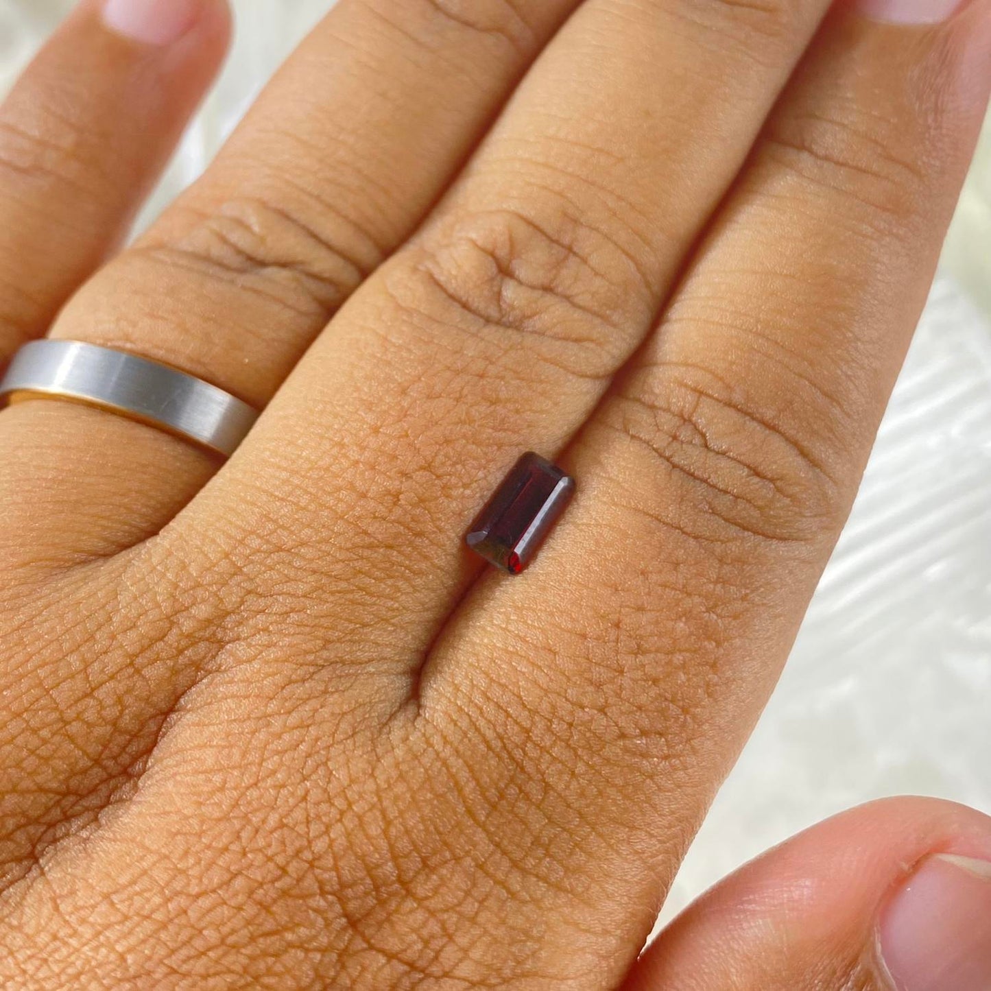 Red Garnet Baguette 4x8mm