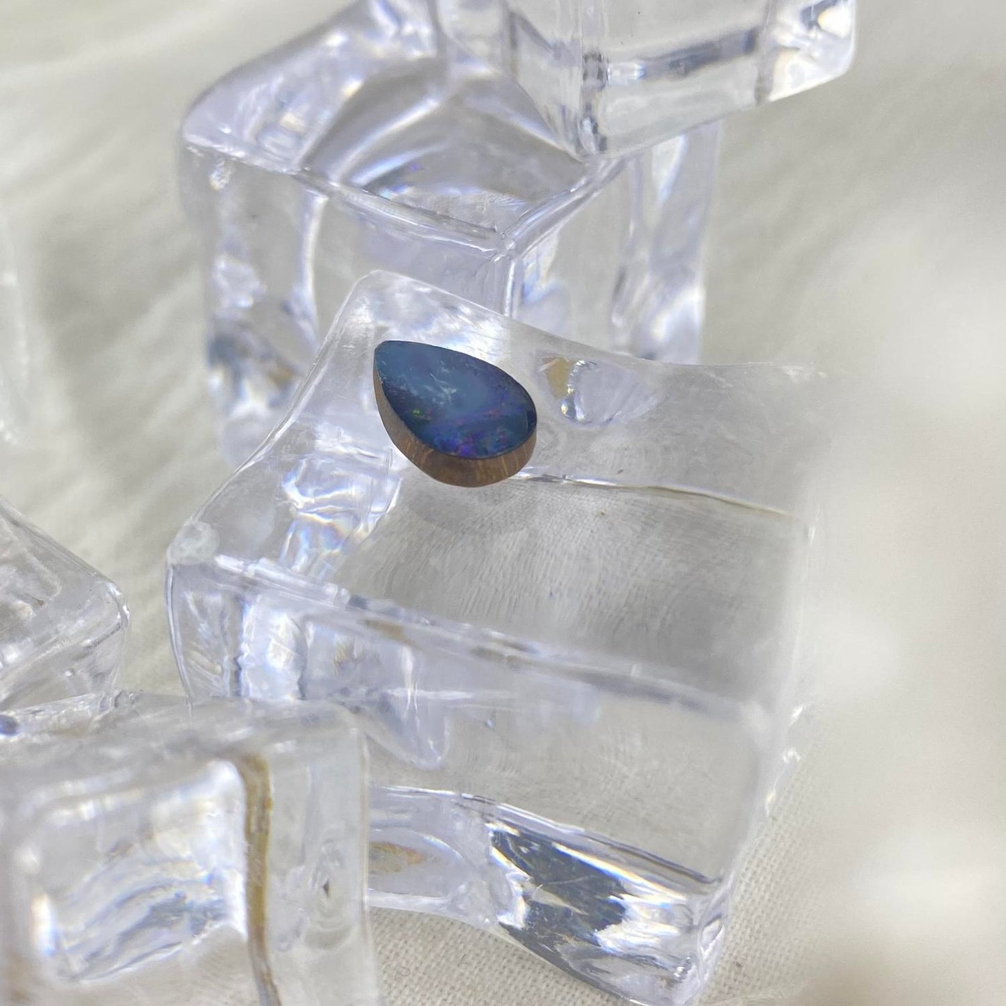 Deep Blue Doublet Boulder Opal 9x6 mm