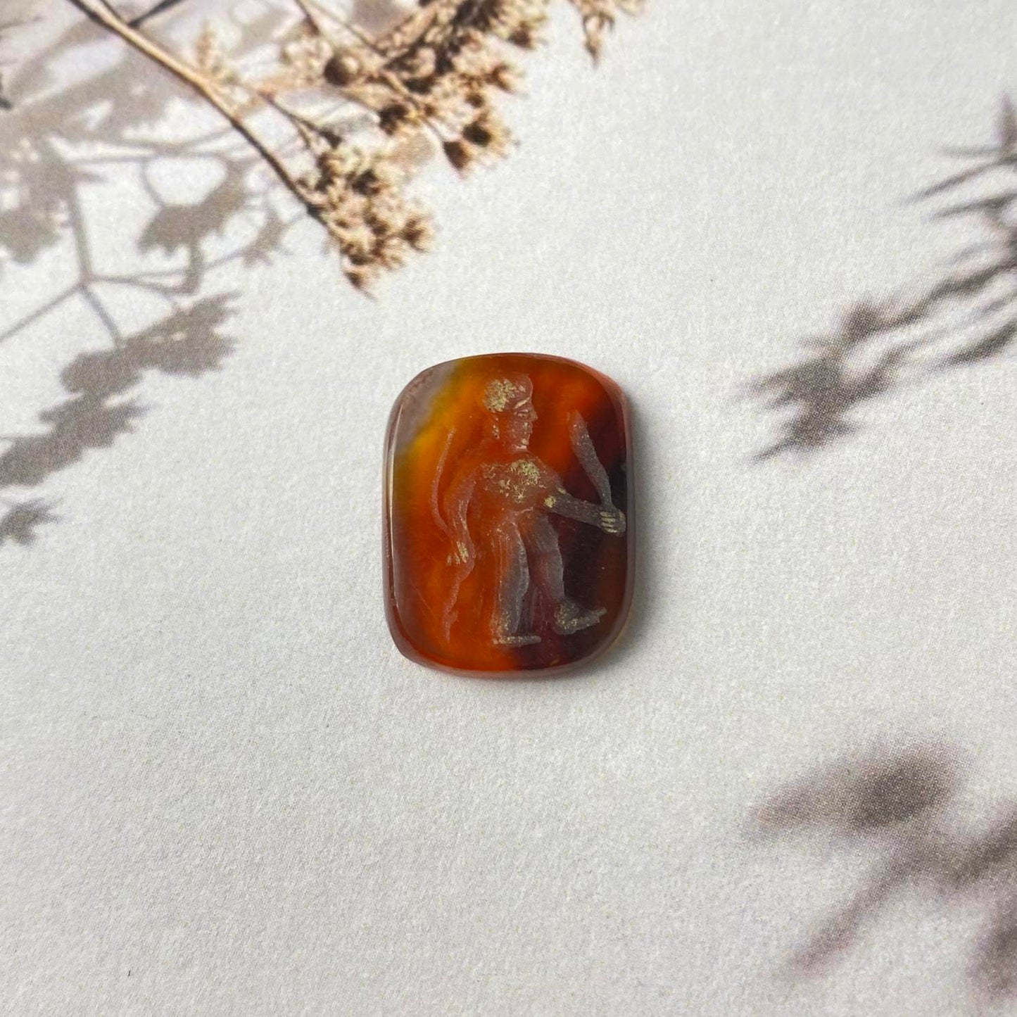 Sumerian Enkidu 2 Carnelian Intaglio 20,5 x 19mm