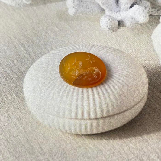 Gugalanna Star Carnelian Intaglio Oval 15,5 x 12,5mm