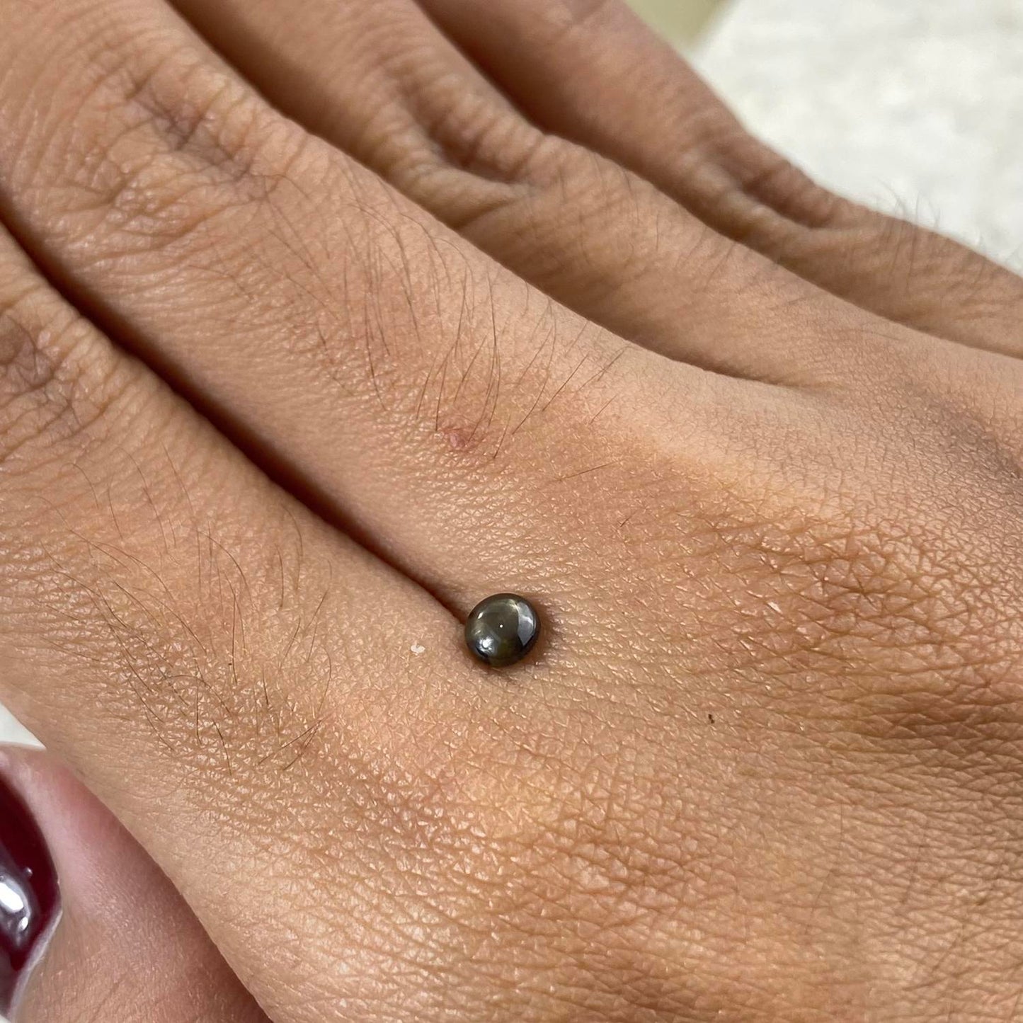 Black Sapphire Round Cabochon 4mm
