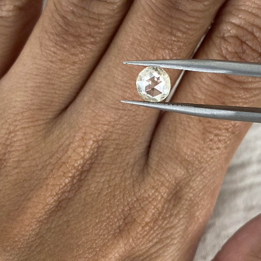 Natural Champagne Diamond Round Rose Cut 0,5ct 5mm