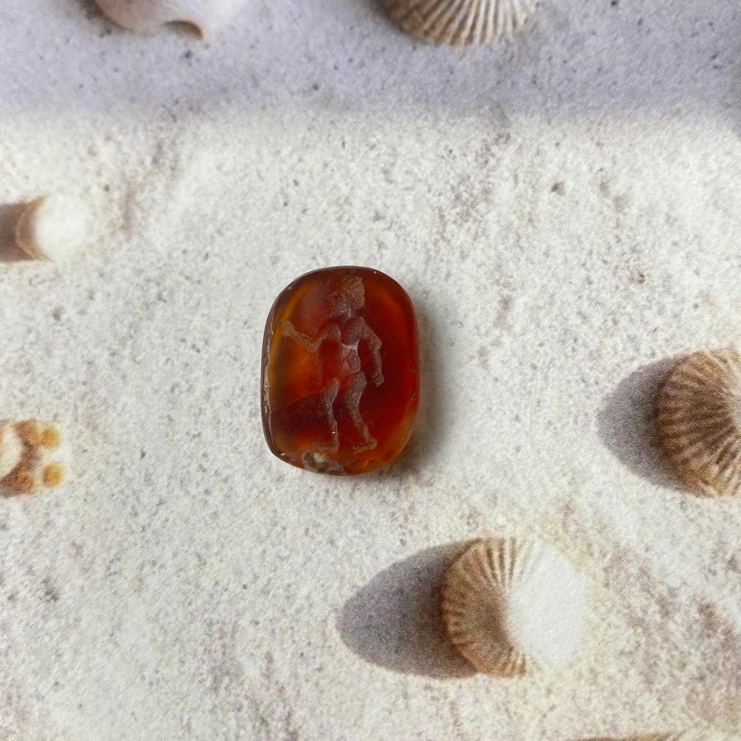 Standing Enkidu Carnelian Intaglio 13x17mm