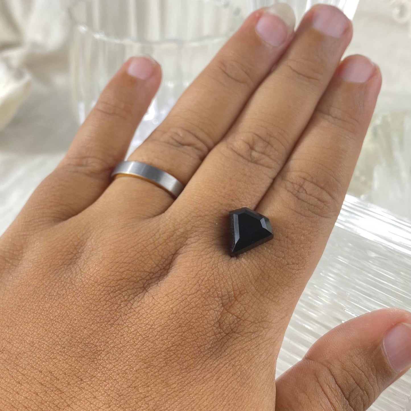 Black Onyx Flat Diamond 12x12 mm