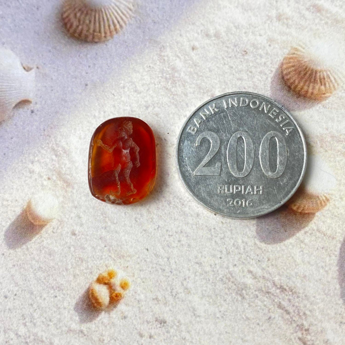 Standing Enkidu Carnelian Intaglio 13x17mm