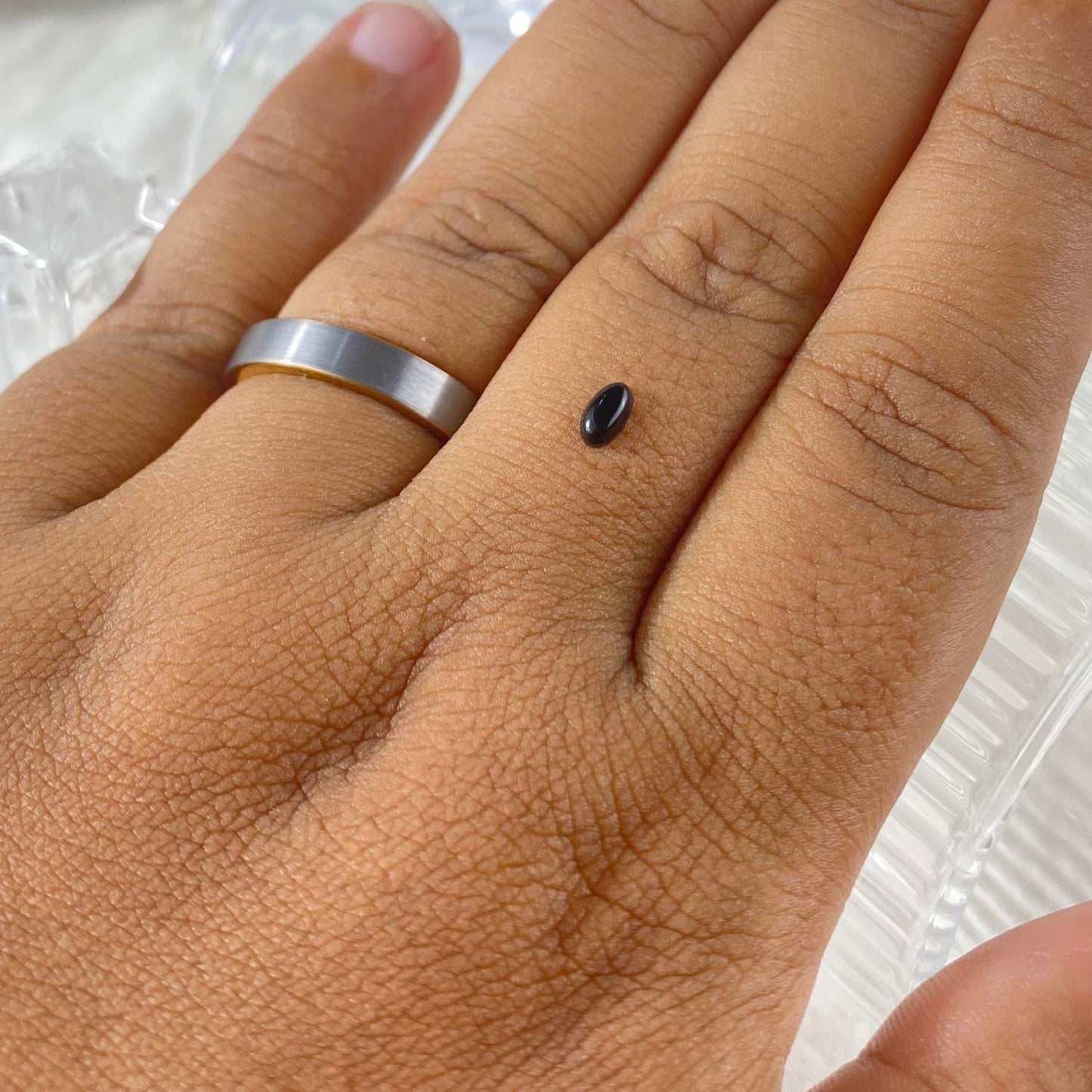 Black Onyx Oval Cabochon 3x5 mm