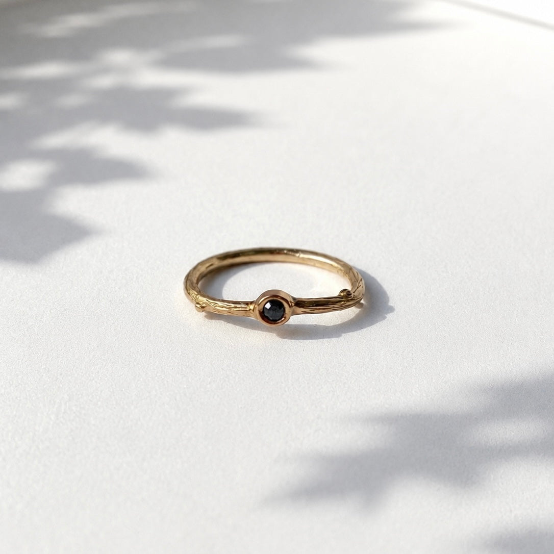 Black Diamond Twig Ring