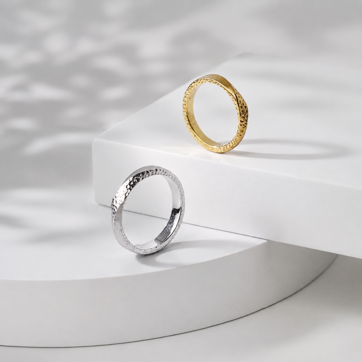 Mobius Hammered Ring