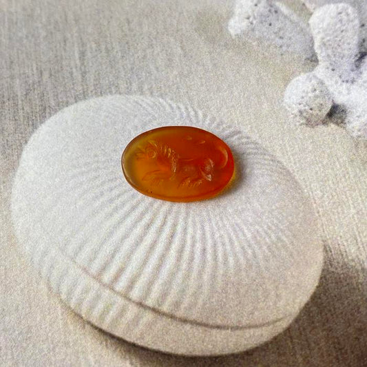 Anzu Carnelian Intaglio Small Oval 2 14 x 9,5 mm