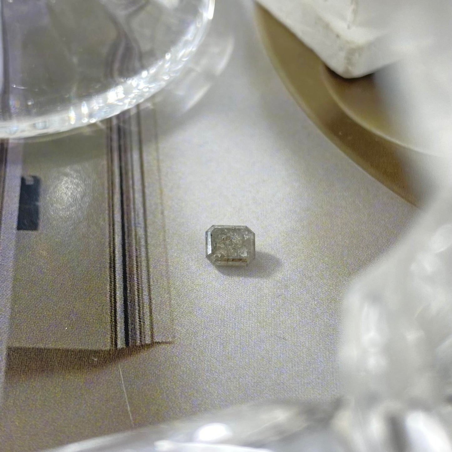 Salt Peper Diamond Emerald Cut 0,87ct 5,7mm