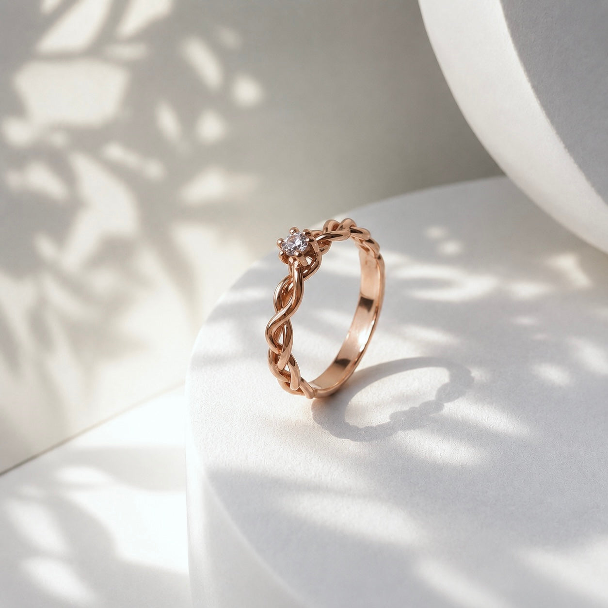 Braided Ring Rosegold Glossy