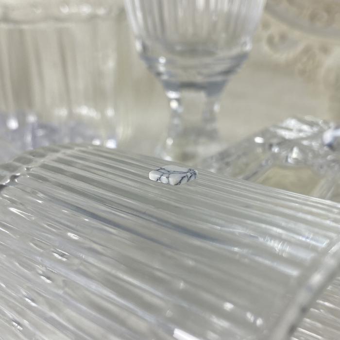 White Howlite Square 6x6 mm