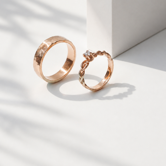 Braided Hammered Rosegold Glossy
