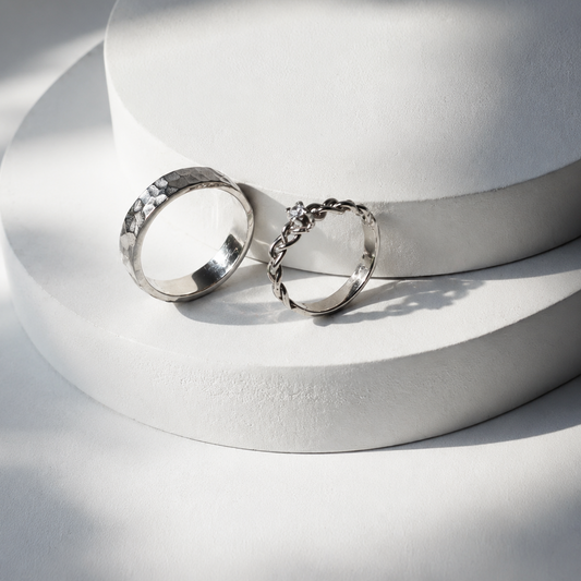 Braided Hammered White Glossy