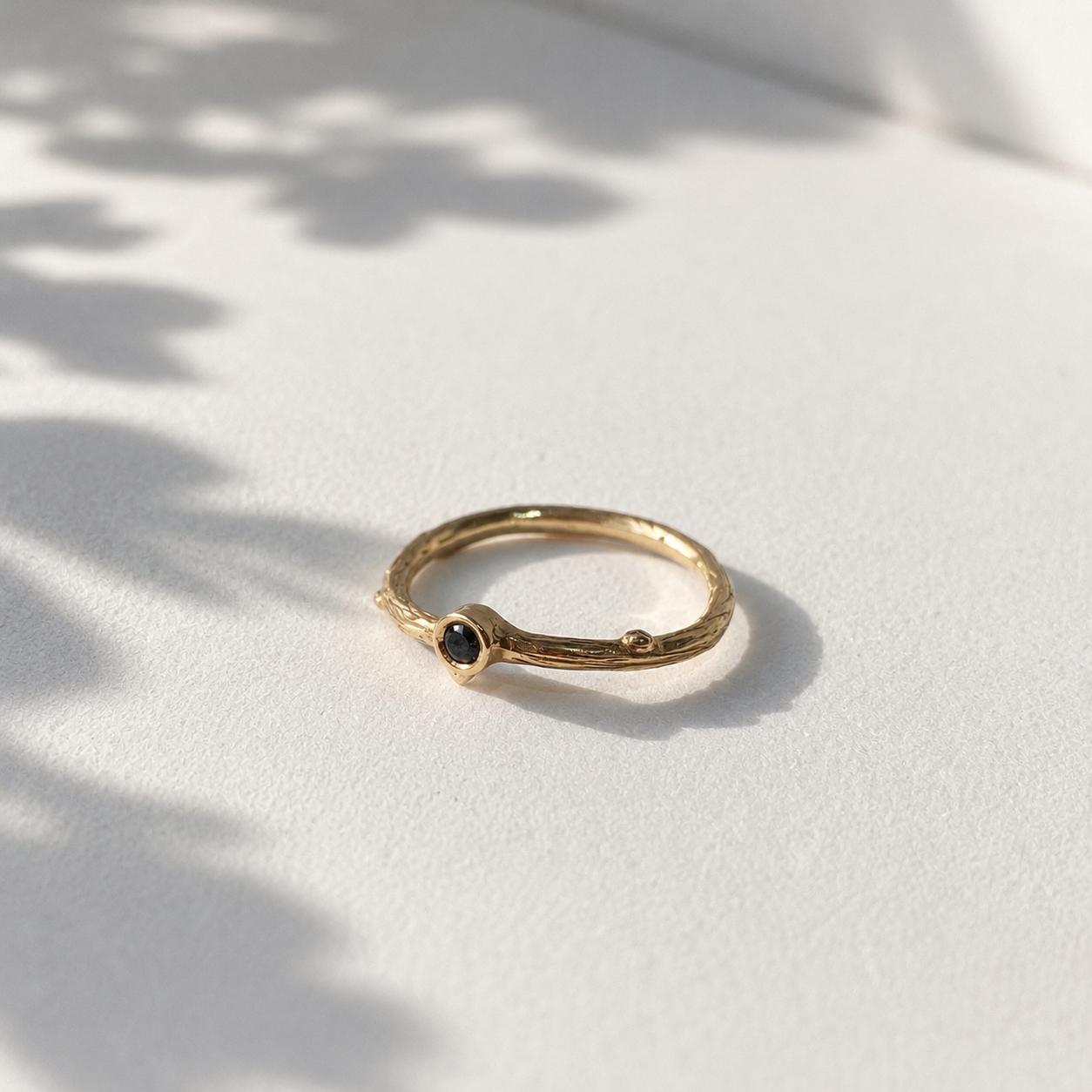 Black Diamond Twig Ring