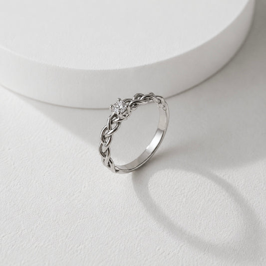 Braided Ring White Glossy