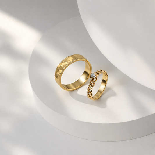 Braided Hammered Gold Glossy