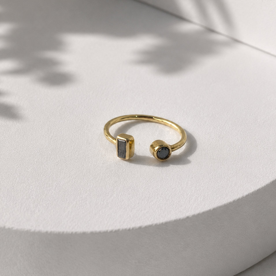 Black Diamond Open Ring