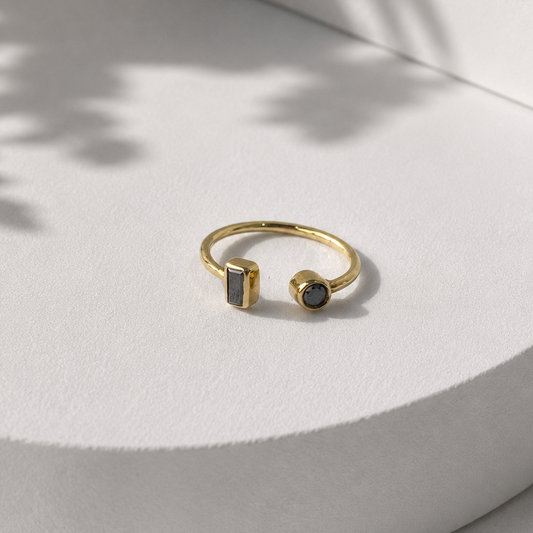 Black Diamond Open Ring