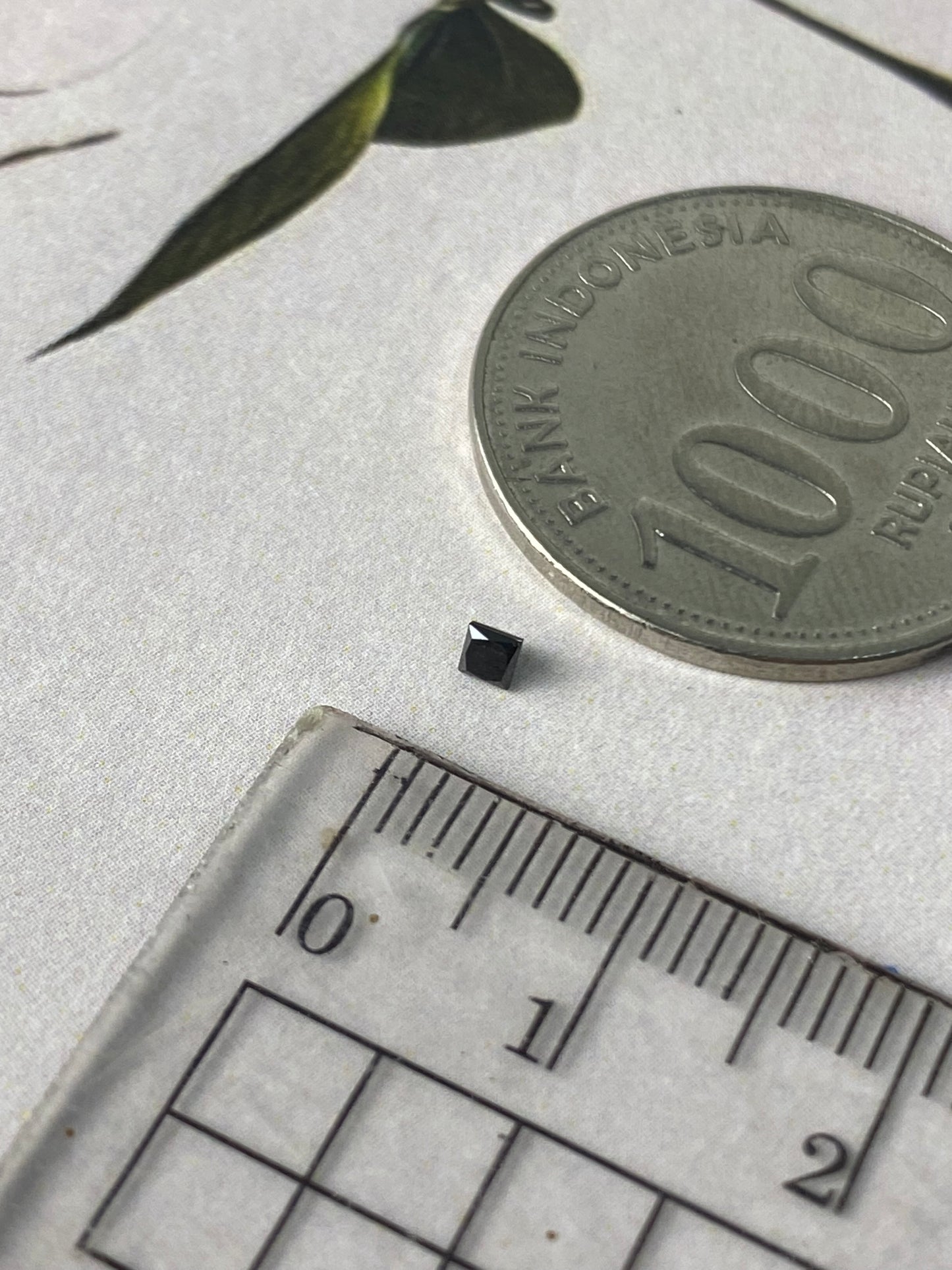 Natural Black Diamond Square 2x2 mm