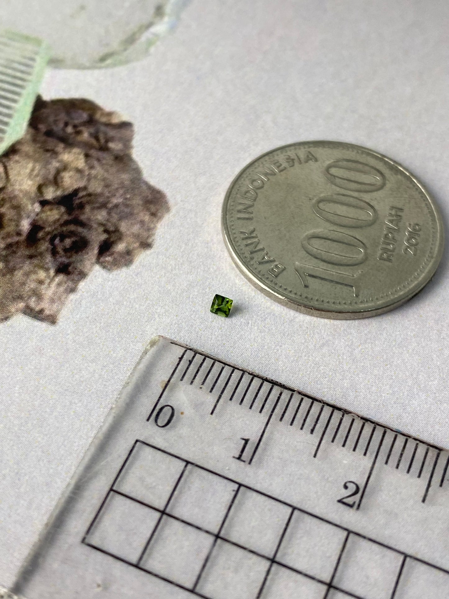 Square Green Tourmaline 2mm