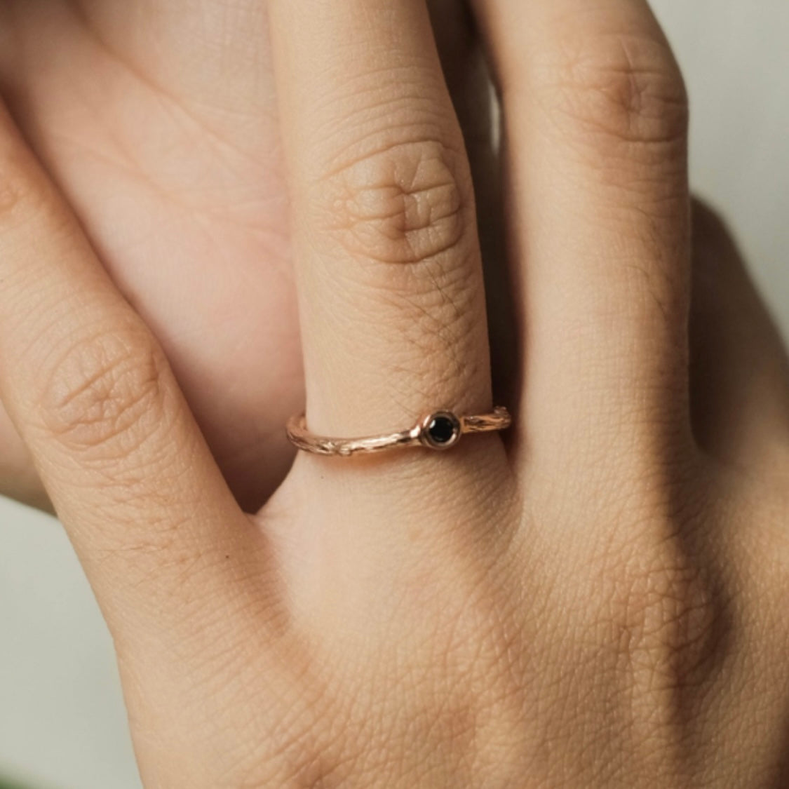 Black Diamond Twig Ring