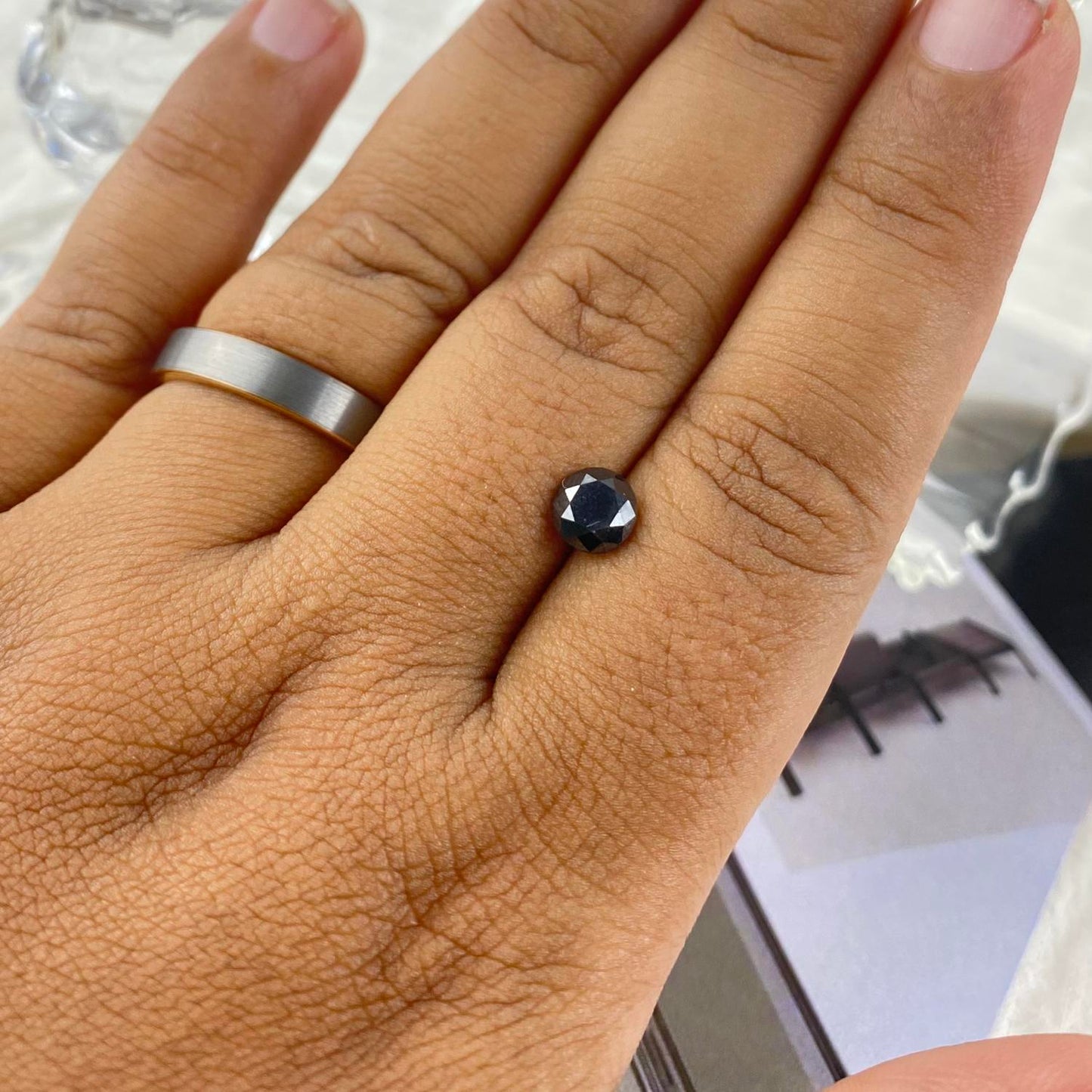 Natural Black Diamond Round 1ct 5mm