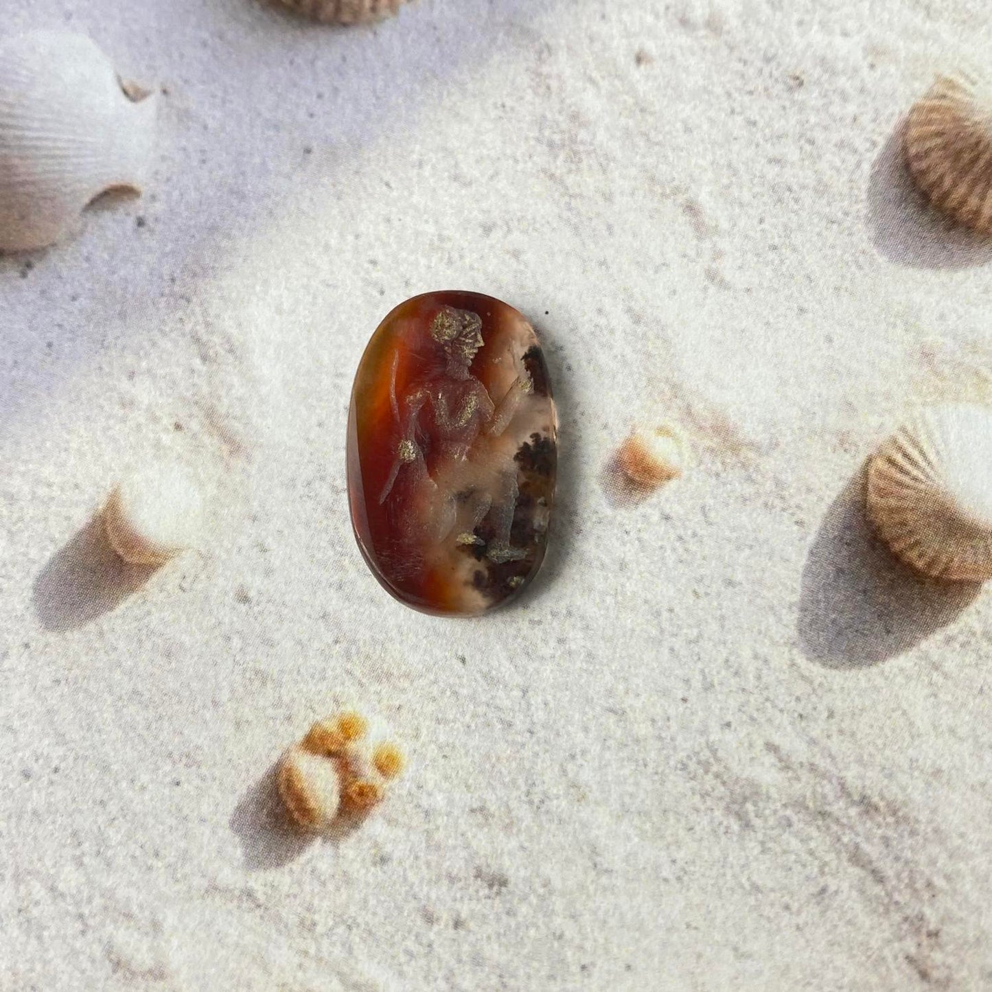 Sumerian Standing Enkidu Carnelian Intaglio 20x 13 mm