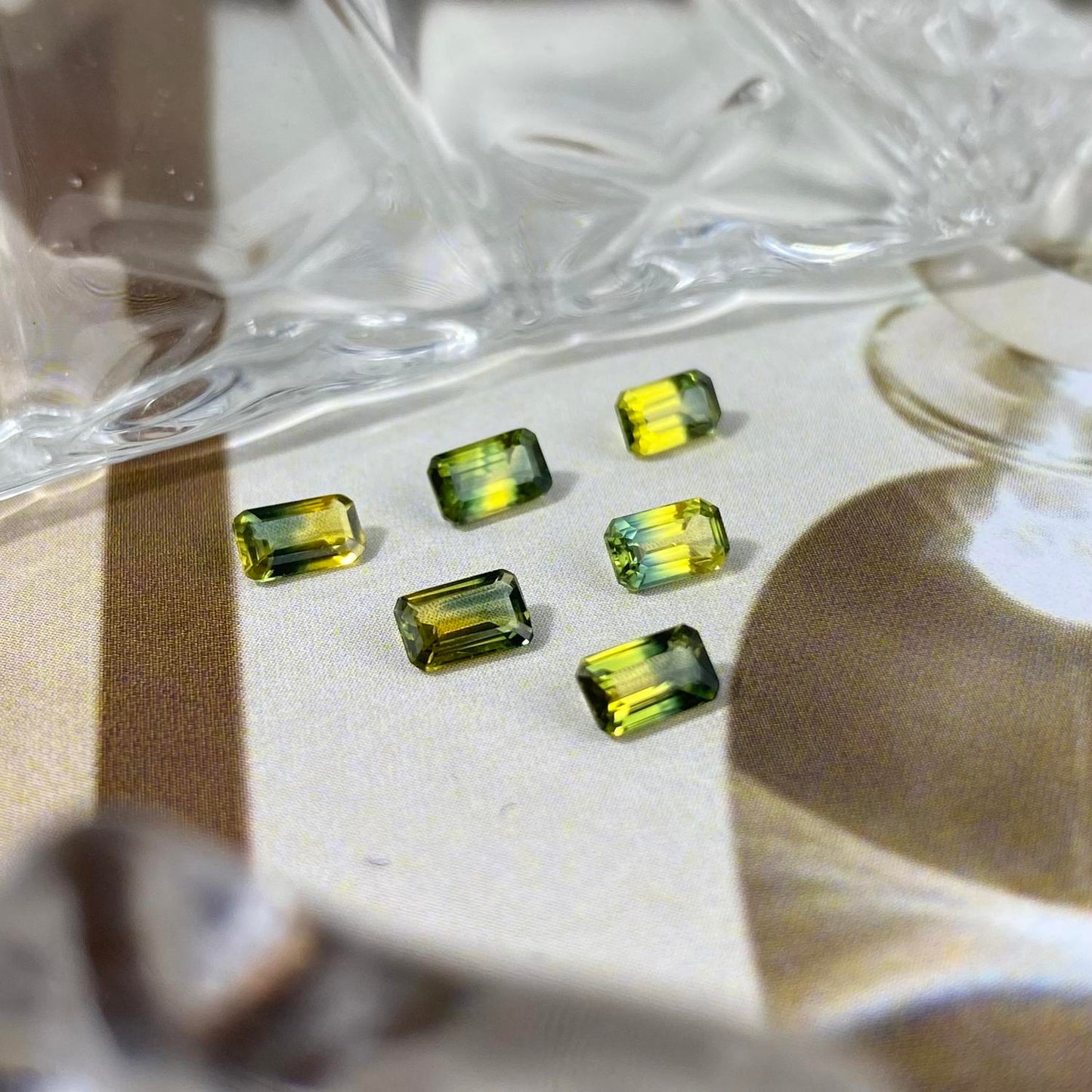 Bicolor Sapphire Emerald Cut 0,5ct 5,3mm