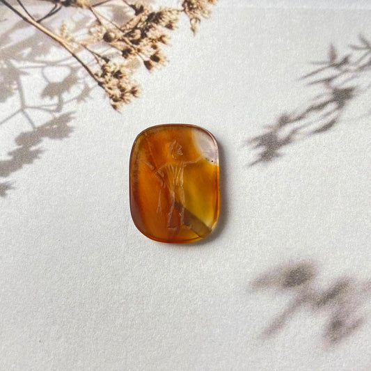 Sumerian Enkidu Carnelian Intaglio 20x19,5mm