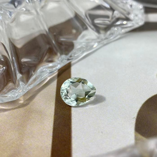 Green Prasiolite Pear 11x8 mm
